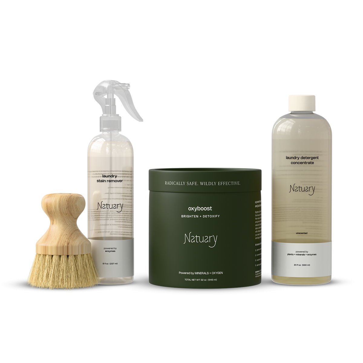 co⭐︎NATURAL LAUNDRY Natuary Laundry Starter Kit – Plant-Based Detergent, Stain Remover